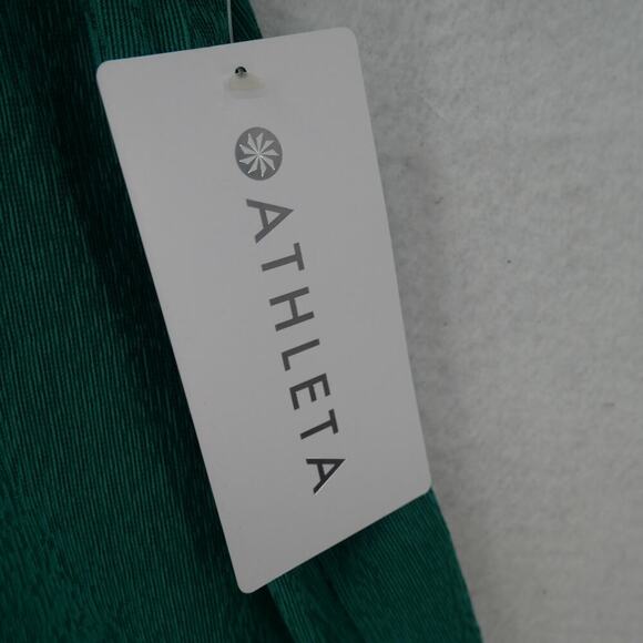 NEW Athleta Green Echo Women's XXS Crop Button Up Short Sleeve Shirt - Picture 3 of 7